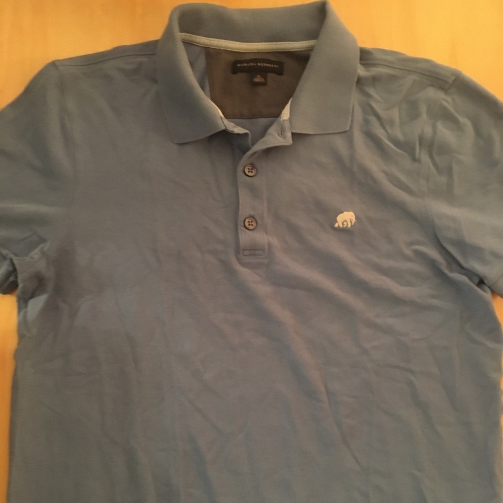 Banana Republic fine blue polo, Size M, EUC